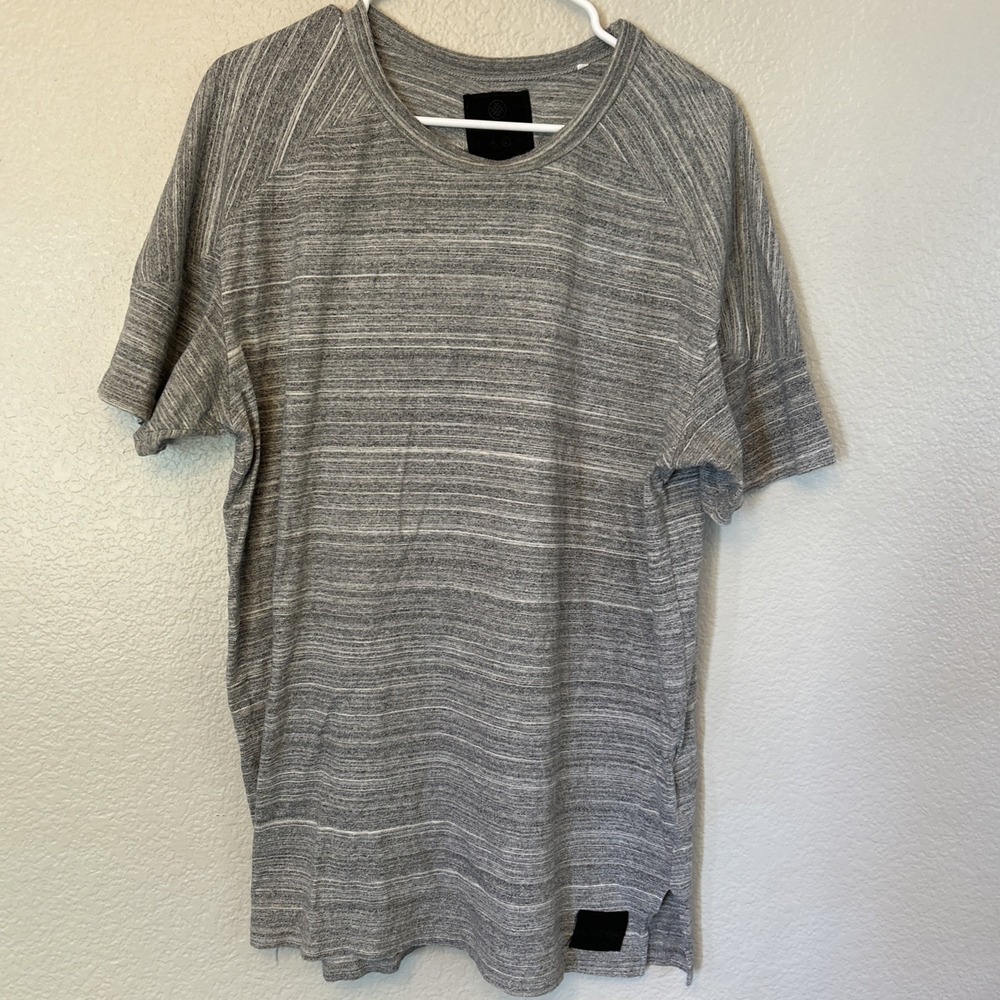 On The Byas Shirt Adult Large White Gray S/S Men's heathered Gray